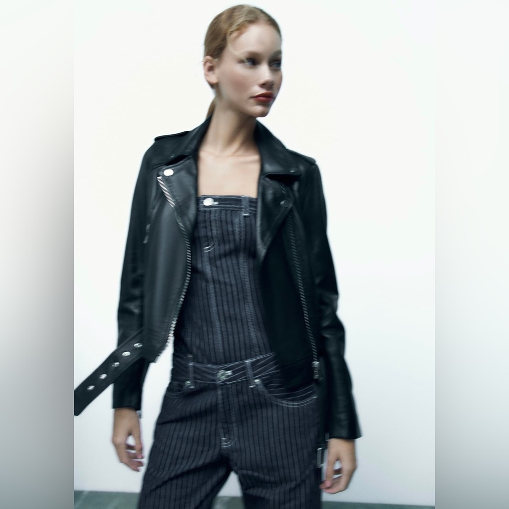 Zara 100% Leather Jacket NWT size XS - Picture 3 of 8